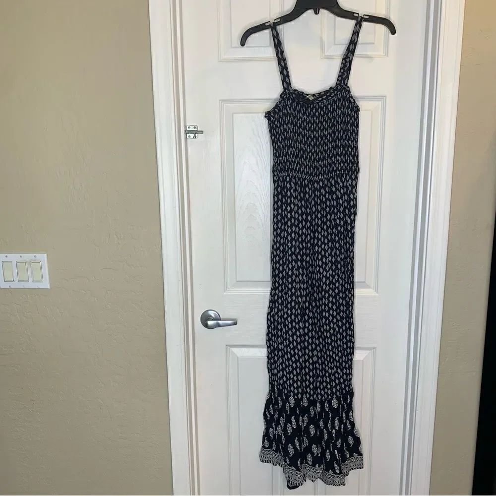Japna Black and White Boho Wide Leg Jumpsuit Size Small